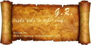 Gyöpös Rózsa névjegykártya